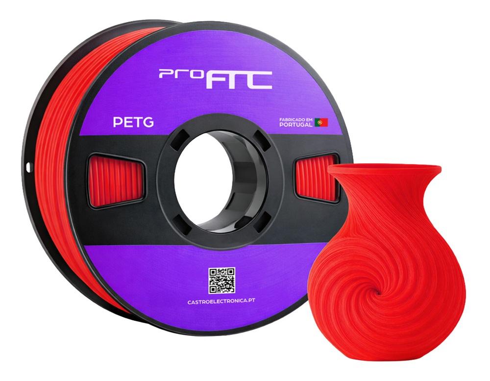 Filamento de Impressão 3D PETG 1,75mm 1Kg (Vermelho Chinês) - ProFTC