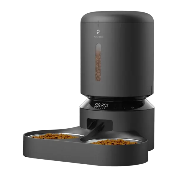 Dispensador de Comida Inteligente Granary 5L c/ 2 Taças e Câmara (Preto) - PETLIBRO