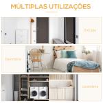 Suporte para Cabides com 4 Prateleiras de Armazenamento e Barra de Pendurar Estilo Industrial 101x39x160cm Madeira e Branco