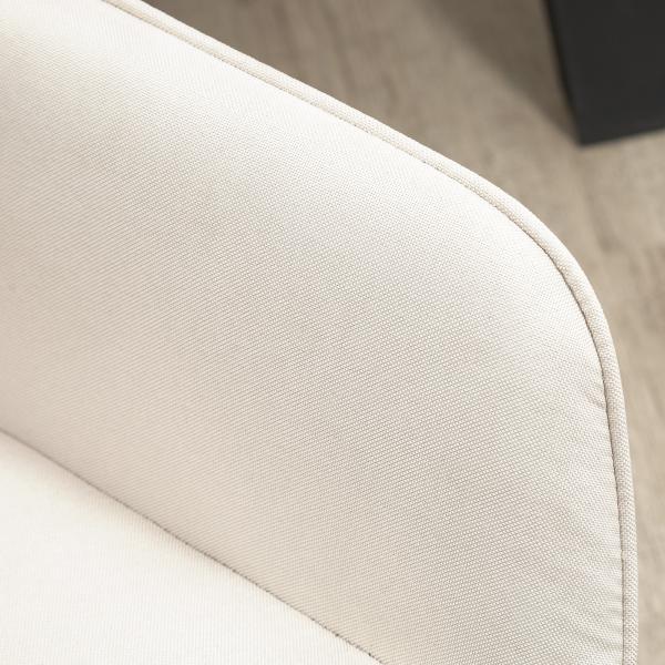 Conjunto de 2 Cadeiras de Sala de Jantar Estofadas em Linho com Encosto e Pés de Metal 59,5x56,5x81 cm Bege Claro