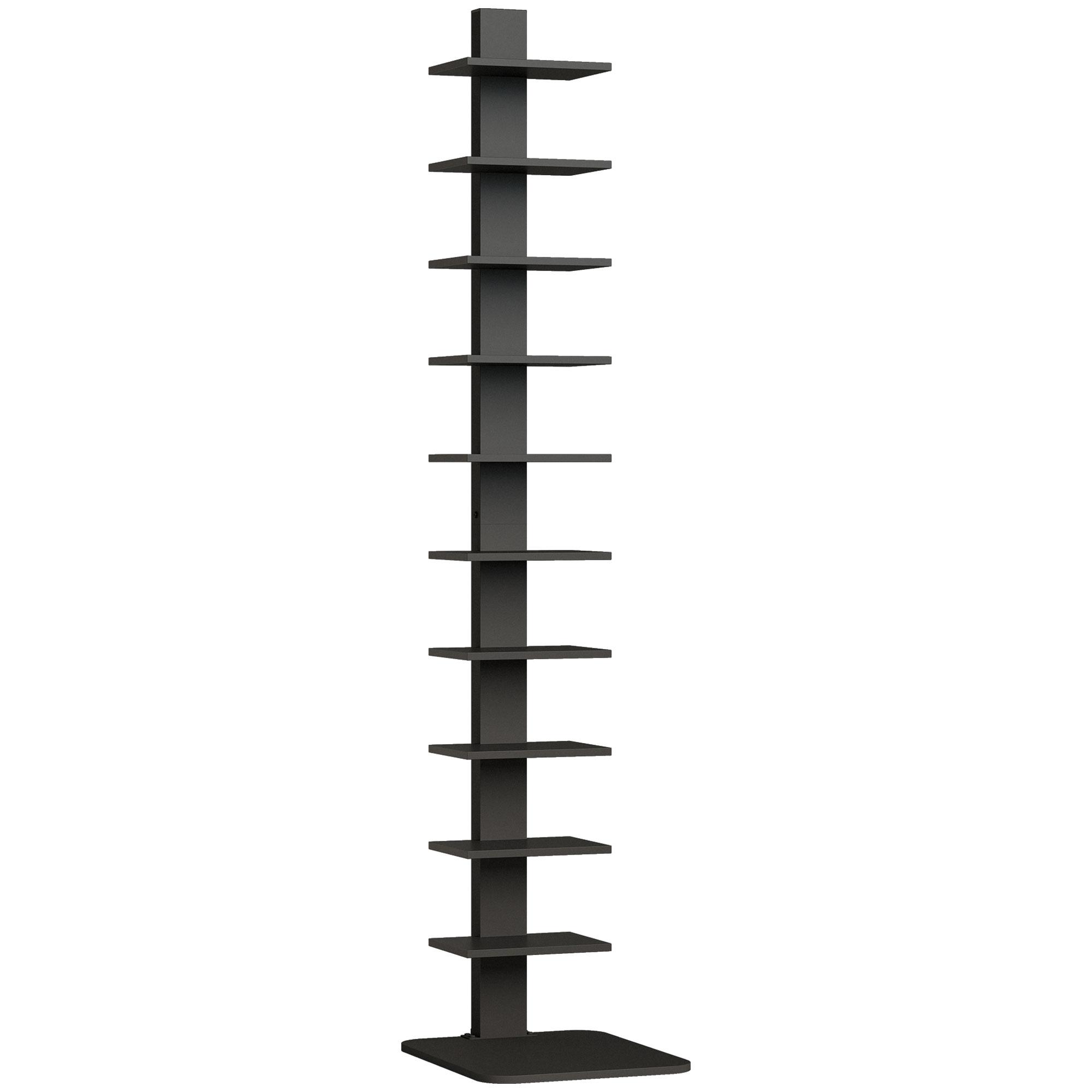 Estante de 11 Níveis Estilo Industrial Estante Estreita e Alta para Espaços Reduzidos 34,5x41,5x163,5 cm Preto