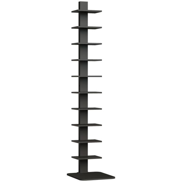 Estante de 11 Níveis Estilo Industrial Estante Estreita e Alta para Espaços Reduzidos 34,5x41,5x163,5 cm Preto