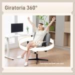 Cadeira de Escritório com Apoios de Braço Rebatíveis Assento Altura Ajustável Função Basculante 76x70x85 - 97 cm Cinzento