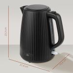 Fervedor Elétrico 1,7L 2200W com Filtro Antical Removível Desligamento Automático Base Giratória 360° Preto