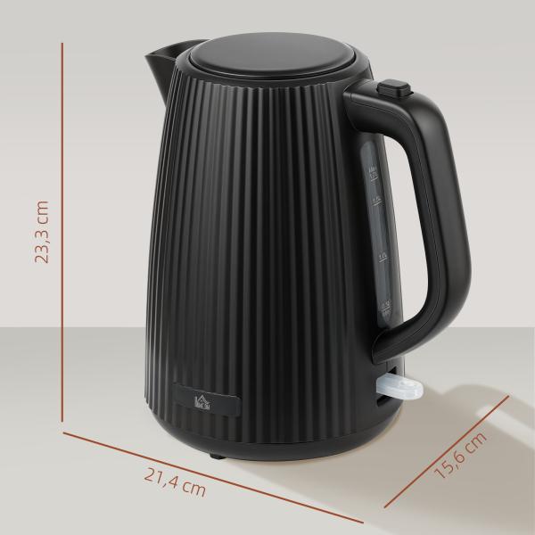 Fervedor Elétrico 1,7L 2200W com Filtro Antical Removível Desligamento Automático Base Giratória 360° Preto