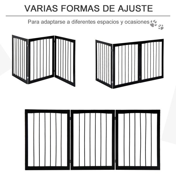 Barreira de Segurança Dobrável de 3 Painéis Portátil para Animais de Estimação 160x76 cm para Portas Escadas Corredores Marrom escuro