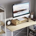 Suporte para Monitor de Bambu Organizador de Escritório para Monitor Portátil 48x25,5x11,5 cm Madeira