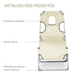 Espreguiçadeira de Jardim Reclinável e Dobrável com Orifício de Leitura Apoio para Cabeça e Encosto Ajustável em 4 Níveis para Praia 182x56x24,5 cm Bege
