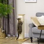 Poste Arranhador para Gatos com Poste de Sisal e Bola Suspensa para Interior 38x38x80cm Carvalho