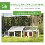 Galinheiro de Madeira para 4 - 8 Galinhas com Teto Abatível Portas com Fechadura e Caixa Ninho 240x112,5x76 cm Branco