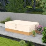 Capa Protetora para Móveis de Jardim 270x200x78cm Tecido Oxford 600D Impermeável Cobertura para Sofás Mesas Exterior com 4 Ventilações 5 Alças Cordão de Tração Bege