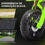 Mota Elétrica para Crianças Moto a Bateria para Crianças 6V com Rodas de Treino e Buzina 105x57x62 cm Verde
