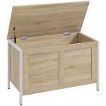Baú de Armazenamento 95L Baú de Arrumação com Tampa Banco de Armazenamento com Dobradiça de Segurança 80x40x50 cm Madeira