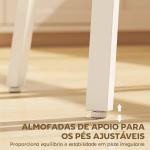 Mesa Alta de Cozinha Redonda com Prateleira de Armazenamento para 2 Pessoas com Estrutura de Metal 55x55x95 cm Madeira e Branco