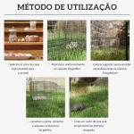 Armadilha para Animais Vivos Dobrável 66x24x30,5 cm Gaiola de Captura com Porta e Alça para Coelhos Roedores Prata