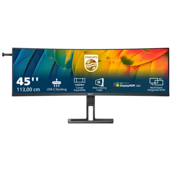 Monitor Curvo 44.5 6000 series 45B1U6900C/00 LED UltraWide Dual Quad HD (Preto) - PHILIPS
