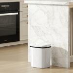 Balde de Lixo Automático 15L com Sensor Infravermelhos e Modo Manual Anel de Retenção Antimarcas 27,6x21,4x33,5 cm Branco