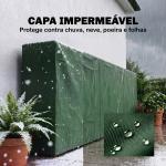 Lenheiro com Cobertura para Interior e Exterior, Carga 300 kg, 300x36x99 cm, Verde - Escuro e Preto