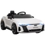 Carro Elétrico AUDI RS E - Tron GT 12V com 2 Motores Controlo Remoto Faróis LED Buzina Música USB 3 - 5km/h 103x58x41cm Branco