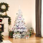 Árvore de Natal Artificial 150cm com 680 Ramos de PVC 48 Decorações Incluidas Decoração de Natal Φ85x150cm Branco