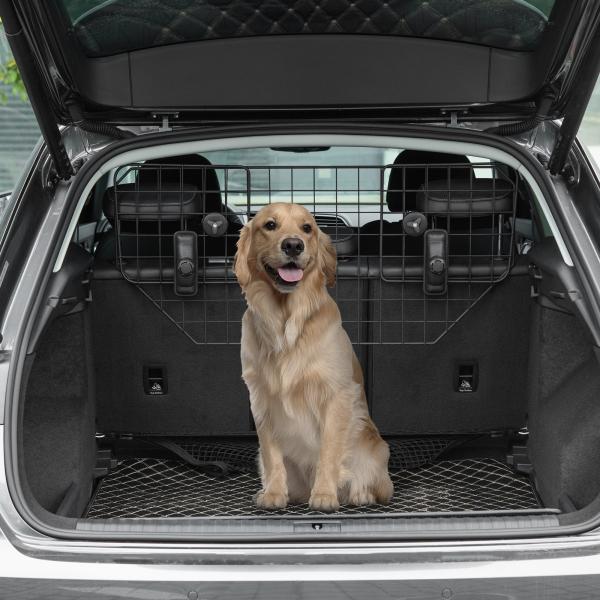 Grade de Segurança de Carro para Cães Universal Grade de Segurança para Cães com Largura Ajustável 90 - 120x40,5cm Preto