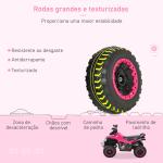 Quadriciclo Infantil para Crianças acima de 18 Meses com Luzes e Música 67,5x38x44cm Rosa