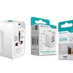 Adaptador Universal de Viagem NOVOTECK PJ-011 - Compatível Mundialmente, Proteção contra Surtos, Design Portátil US-UK-EU-AUS