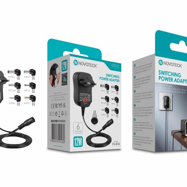 Transformador 12W com 6 Plugues Intercambiáveis - Universal e Confiável PJ-015