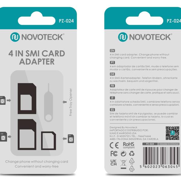 Adaptador Universal de Cartão SIM NOVOTECK PJ-024 - Conectividade Móvel Sem Complicações
