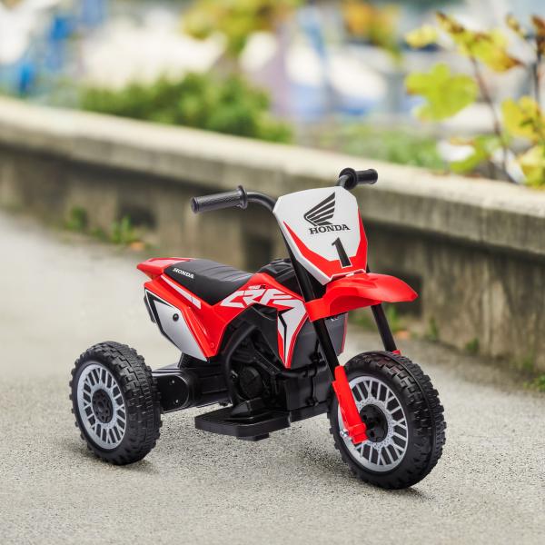 Mota Elétrica com Licença Honda CRF450RL Bateria 6V com Velocidade 3km/h Buzina e Som de Arranque 71x40,5x43,5 cm Vermelho