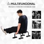 Barras Paralelas em Aço com Base Antiderrapante e Pegas Acolchoadas para Treino de Fitness 36x25x20 cm Preto