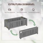 Floreira de Madeira Dobrável Floreira Elevada para Cultivo de Vegetais e Flores no Pátio Varanda Terraço 70x30x25 cm Cinzento