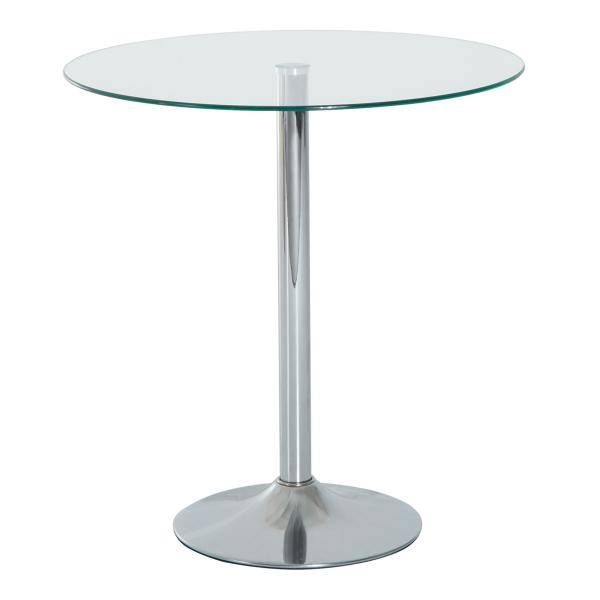 Mesa de Jantar Redonda para 2 Pessoas Mesa de Cozinha Moderna com Superfície de Vidro Temperado para Sala de Estar, Prateada