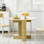 Mesa de Sala de Jantar Dobrável com 2 Laterais Mesa Auxiliar de Madeira para Cozinha Sala de Estar 104x76x73,7 cm Madeira