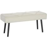 Banco de Pé de Cama Multifuncional e Moderno Banco de Dormitório com Pés de Aço e Assento Acolchoado 100x36x45 cm Creme