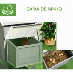 Galinheiro Grande de Madeira 300x66x116 cm com Ninho, Corredor Bandeja Removível Telhado Asfáltico Rampa 297,5x68x118 cm Branco e Cinza