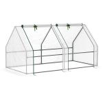 Estufa de Jardim 180x90x90 cm Tipo Casa Tubo de Aço com 2 Acessos Estufa Pequena para Cultivo de Plantas Branco