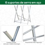 Cavalete para Serrar Dobrável com Altura Ajustável Estrutura Triangular de Metal Suporte para Lenha 83x83x79 cm Prata