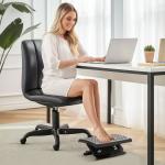 Apoio para os Pés com Altura e Ângulo Ajustáveis Superfície de Massagem e Almofadas Antiderrapantes 46x35x11 - 17 cm Preto