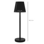 Candeeiro de Mesa com Luzes LED Candeeiro de Mesa Sem Fios Recarregável por USB - C 3 Cores Ø11,2x36,5 cm Preto