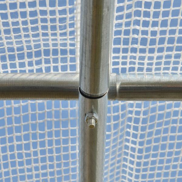 Estufa Tipo Túnel de Jardim 4x3x2m com Porta Enrolável 8 Janelas Cobertura de PE 140g/m² e Metal Galvanizado para Cultivos de Plantas Verduras Branco