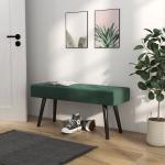 Banco de Pé de Cama Multifuncional e Moderno Banco de Dormitório com Pés de Aço e Assento Acolchoado 100x36x45 cm Verde