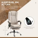 Cadeira de Massagem com 6 Pontos de Massagem Ajustáveis ​​com Função de Aquecimento Apoio para os Pés Retrátil Creme
