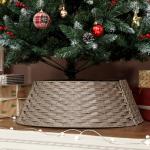 Saia para Árvore de Natal Rústica Entrançada, Cobre - Pé para Festas, Ø68x22 cm, Castanho