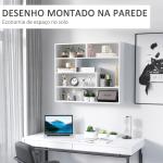 Estante de Parede de 4 Níveis com 7 Compartimentos Abertos para Sala de Estar Escritório Estilo Moderno 94x19,5x80cm Branco