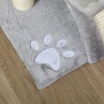 Árvore Arranhador para Gatos Pequena com Poste Giratório Bolas Suspensas Plataforma Curva e Esconderijo 40x30x43 cm Cinza