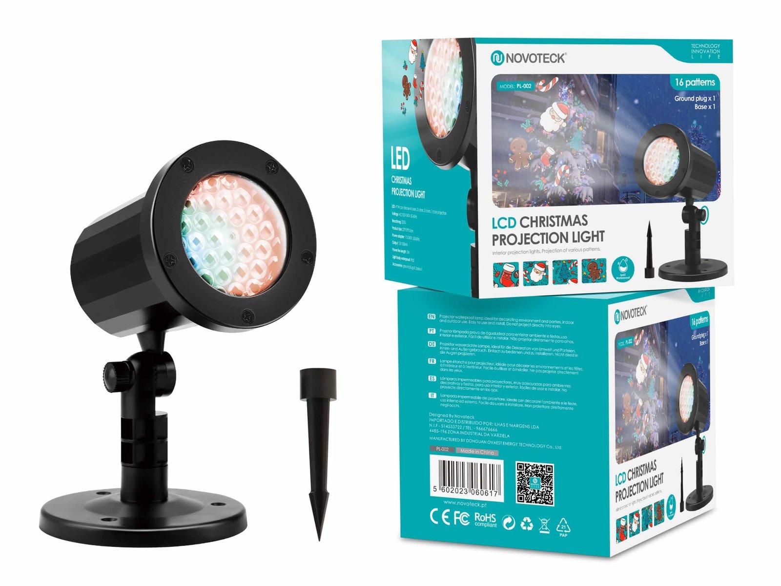 Projetor LED Natalino Novoteck PL-002 com Padrões Variados para Decoração