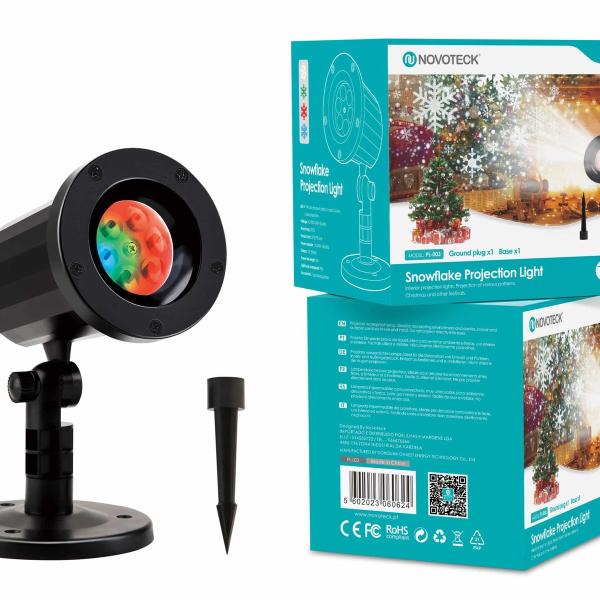 Luz de Projeção de Flocos de Neve Novoteck PL-003 para Decoração de Natal