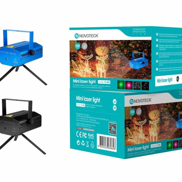 Mini Luz Laser Novoteck PL-005 para Decoração Festiva e Iluminação de Palco