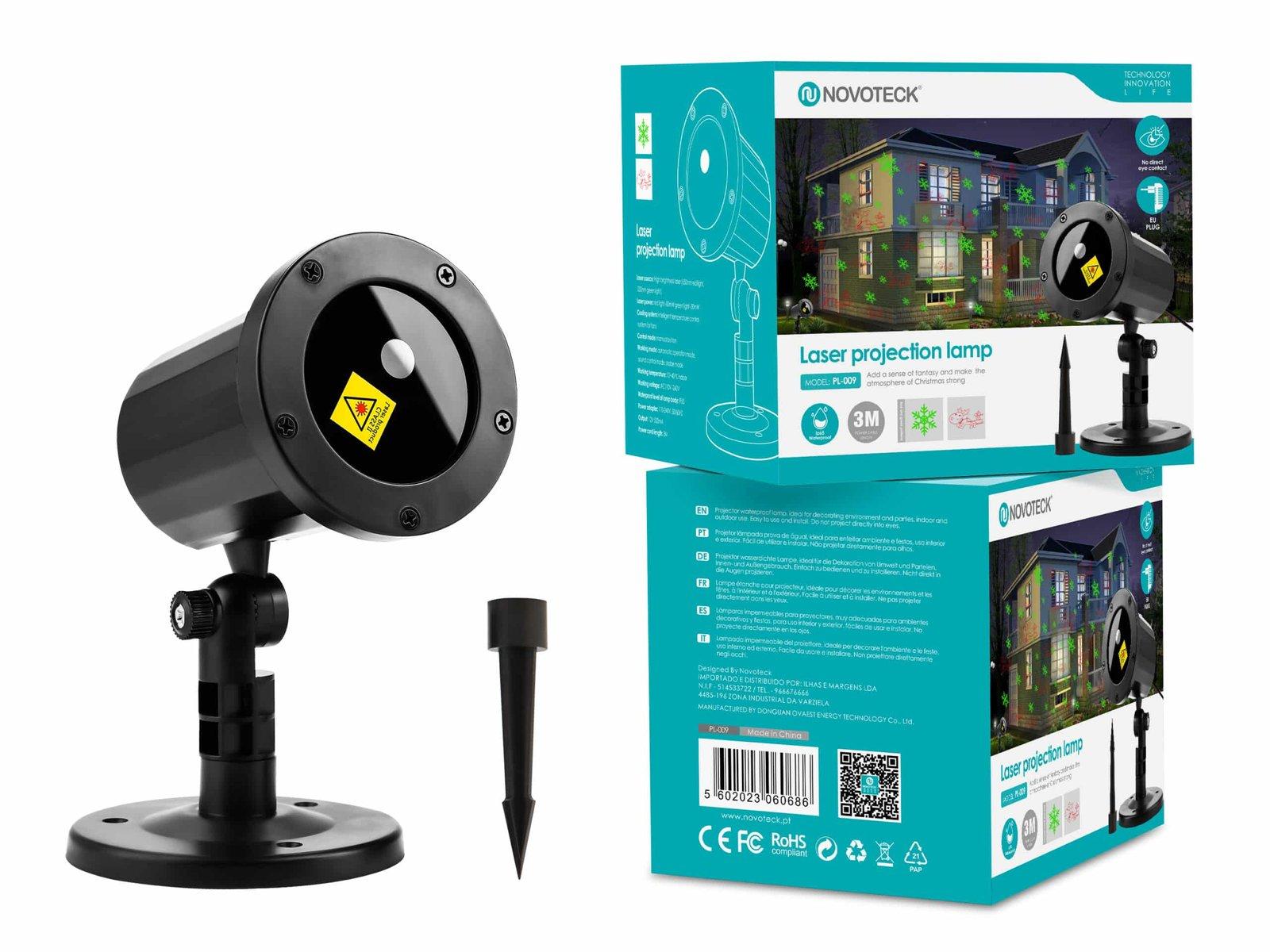 Lâmpada de Projeção a Laser Novoteck PL-009 para Decoração Festiva